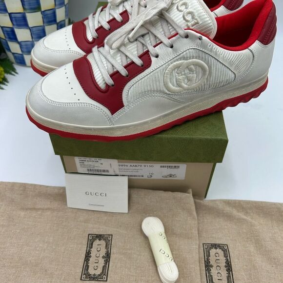 Men’s Gucci Mac 80 low top leather sneakers size 10 made in Italy - Picture 4 of 11